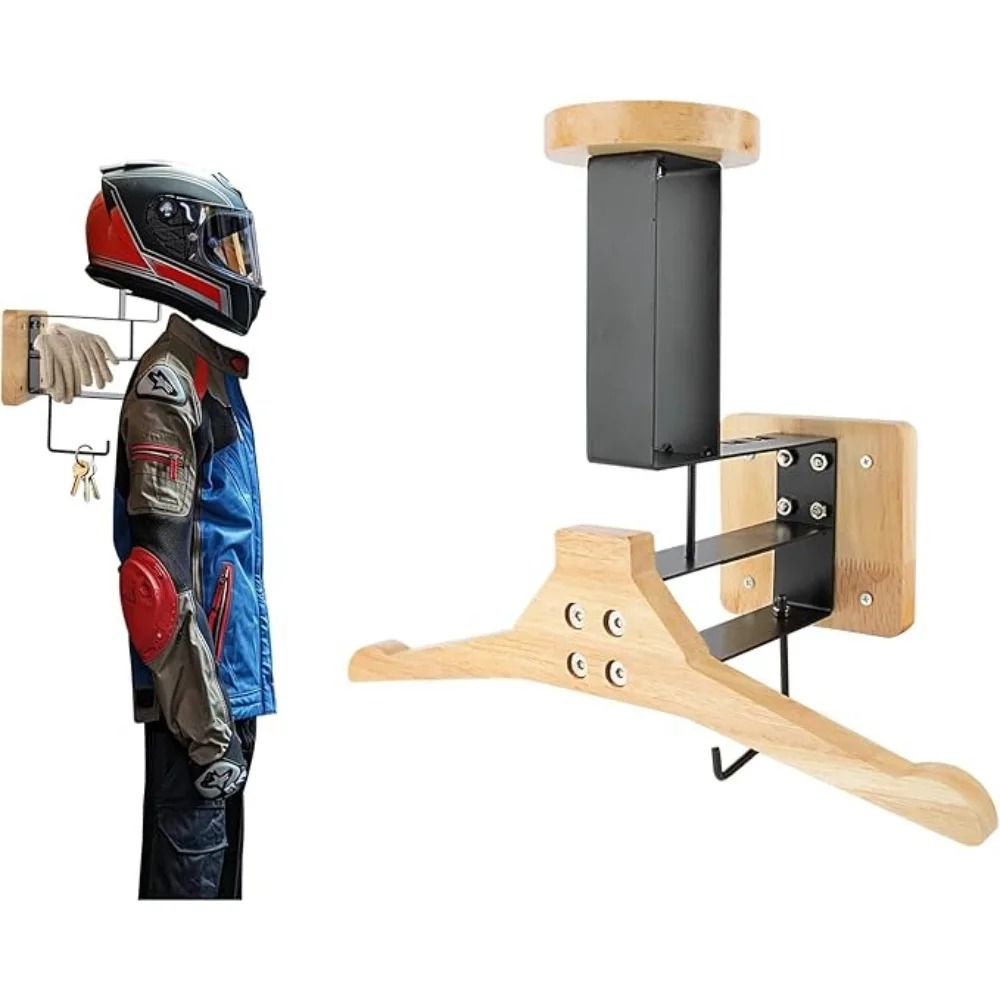 Motorcycle 1PCS Wooden Helmet  - огляд і ціна Cycling Gear Wall Mount