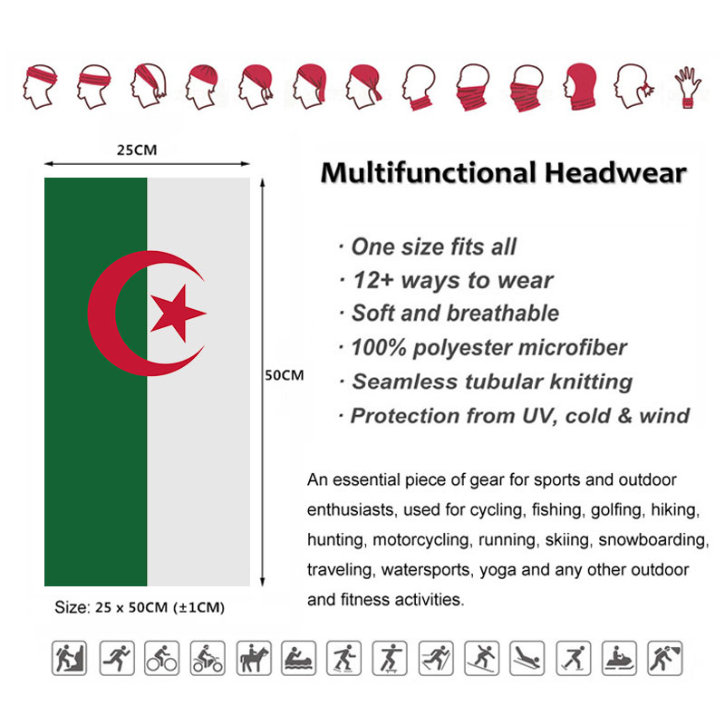Algeria Flag Printed Bandana H - огляд і ціна Cycling Gear Usa