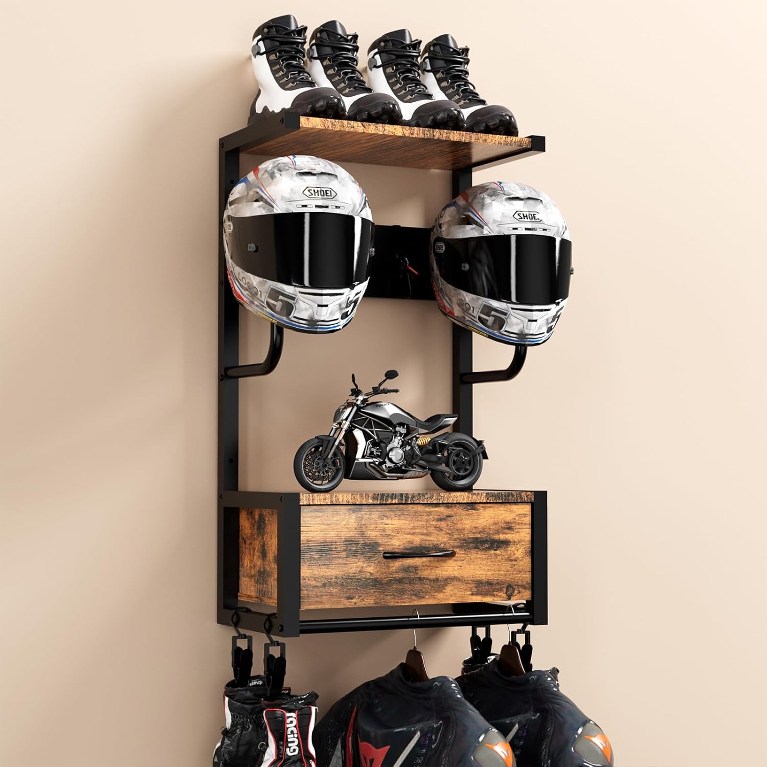 Motorcycle Helmet Holder, Wall - огляд і ціна Cycling Gear Wall Mount
