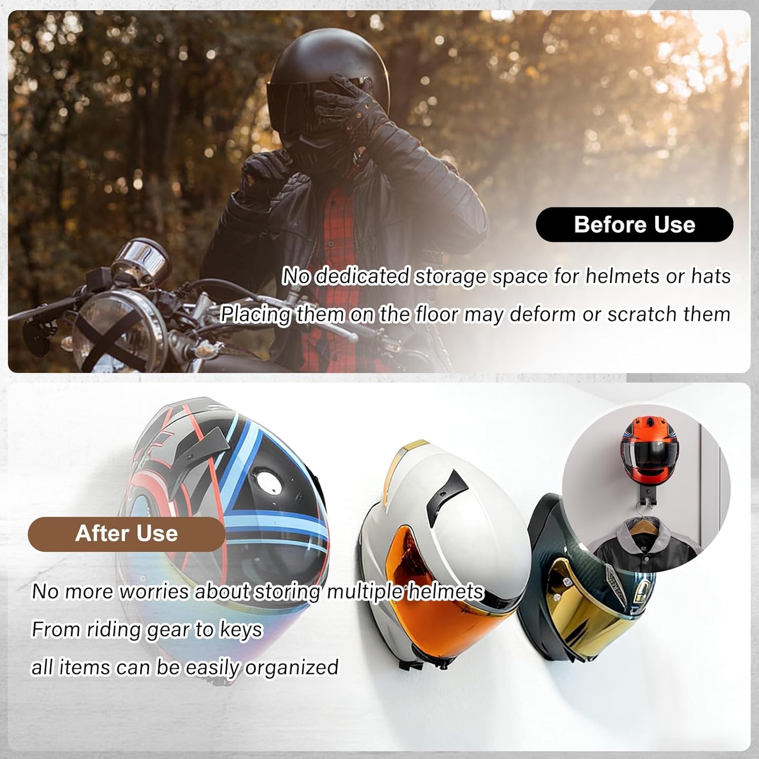 Motorcycle Helmet Holder Wall  - огляд і ціна Cycling Gear Wall Mount